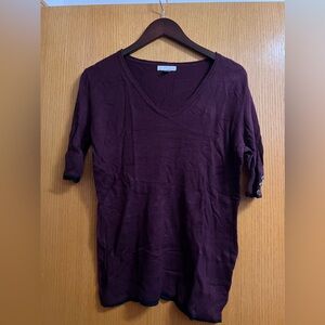 NY & Co Burgundy sweater with button accents